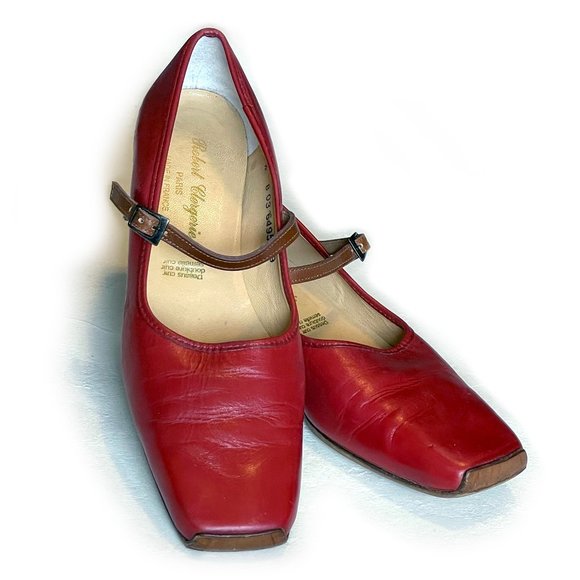 ROBERT CLERGERIE Vintage Square Toe Square Heel Mary Janes - Picture 1 of 14